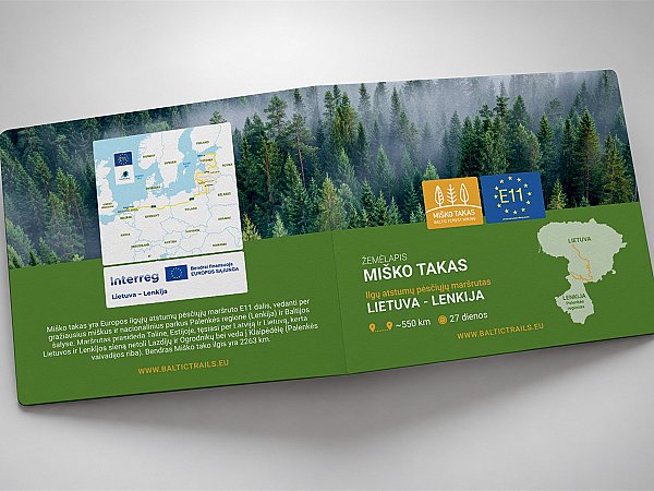 Lietuvos kaimo turizmo asociacijos žemėlapis  - Miško takas E11
